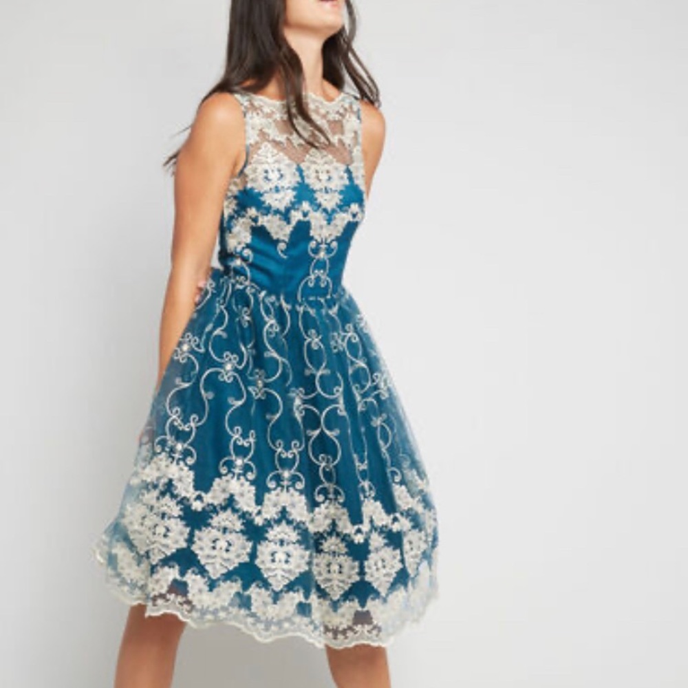 Teal Lace Party dress